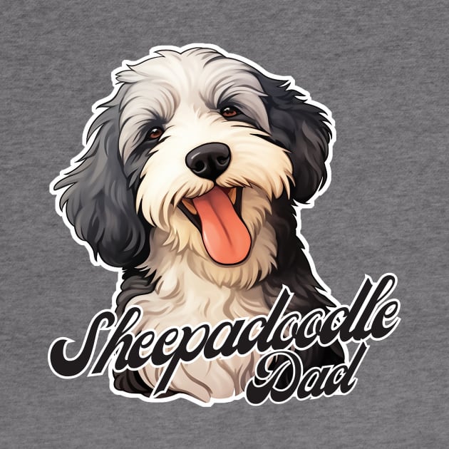 Sheepadoodle Dad T-Shirt - Dog Lover Gift, Pet Parent Apparel by Baydream